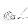 Tarnish Resistant 316L Surgical Stainless Steel Moon with Pet Urn Ashes Pendant Necklace BOTT-PW0005-20B-2