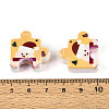 UV Plating Opaque Printed Acrylic European Beads OACR-N153-06A-3