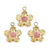 Natural Rhodonite Flower Charms STAS-I325-143G-04-1