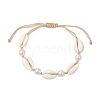 Natural Shell & Acrylic Pearl Braided Bead Bracelets for Women BJEW-JB11262-02-2