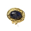 Oval Natural Sodalite Finger Rings RJEW-M063-01G-09-2