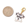 Dog Alloy Enamel Pendant Decorations HJEW-JM02659-3