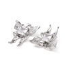 Brass Micro Pave Clear Cubic Zirconia Pendants KK-E068-VC405-3