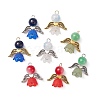 8Pcs 8 Color Glass Pendants PALLOY-JF02282-1