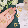 8Pcs 2 Colors Brass Cabochon Connector Settings for Pearl KK-CA0002-75-3