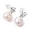 Natural Pearl Ear Studs EJEW-P286-51P-2