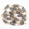 Electroplate Natural Labradorite Links connectors X-G-S344-01E-1