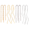 ANATTASOUL 4 Pairs 4 Style Titanium Steel Chain Tassel Ear Threads EJEW-AN0002-91-1