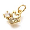 Rack Plating Brass Micro Pave Cubic Zirconia Charms KK-H508-31G-2