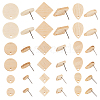  36Pcs 9 Style Ash Wood Stud Earring Findings EJEW-TA0001-23-2