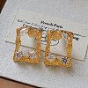 Brass Pave Cubic Zirconia Stud Earrings WGD8924-03-1