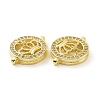 Rack Plating Brass Micro Pave Clear Cubic Zirconia Connector Charms KK-C008-10G-3