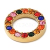 PVD Vacuum Plating 304 Stainless Steel Colorful Rhinestone Linking Rings STAS-Z082-01G-02-2