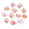 Two Tone Transparent Spray Painted Glass Beads GGLA-S054-011D-01-1