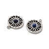 304 Stainless Steel Pave Natural Lapis Lazuli Sun Charms STAS-B074-05P-03-2