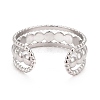 Non-Tarnish 304 Stainless Steel Triple Line Open Cuff Ring for Women RJEW-C025-07P-3