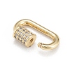 Brass Micro Pave Cubic Zirconia Screw Carabiner Lock Charms X-ZIRC-G160-22G-3