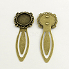 20mm Tray Bookmark Cabochon Settings PALLOY-S033-20AB-NR-1