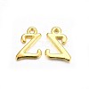 Golden Plated Alloy Letter Pendants X-PALLOY-J718-01G-Z-1