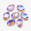 Pointed Back Glass Rhinestone Cabochons RGLA-T018-10x14mm-01-1