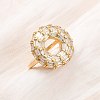 Adjustable Brass Micro Pave Cubic Zirconia Cuff Rings for Women RJEW-B139-05G-1