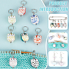 10Pcs 10 Colors Printed Handmade Porcelain Stitch Markers HJEW-BC00007-4