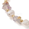 Natural Fluorite Chip Beaded Bracelets for Women BJEW-F478-02E-2