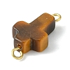 Natural Tiger Eye Connector Charms PALLOY-JF02175-3