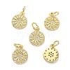 Brass Micro Pave Clear Cubic Zirconia Charms X-ZIRC-L091-079G-1