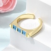 Brass Micro Pave Cubic Zirconia Cuff Open Rings for Women RJEW-L343-02G-01-3
