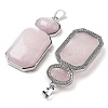 Natural Rose Quartz Human Body Shaped Pendants G-P552-03P-02-2