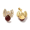 Natural Agate Clear Cubic Zirconia Studs Earrings EJEW-K289-06G-1