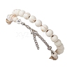 2Pcs 2 Style Synthetic Howlite & Glass & Shell Stretch Bracelets with Tortoise BJEW-JB10091-03-3