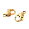 Ion Plating(IP) 304 Stainless Steel Lobster Claw Clasps Hand Polished X-STAS-AB15-G-01-2