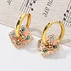 Brass Rhombus Hoop Earrings EJEW-R016-13G-03-2