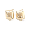 Brass Micro Pave Cubic Zirconia Stud Earring Findings KK-E107-12G-1