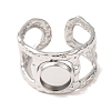 Hammered 304 Stainless Steel Cuff Ring Components SA-CBAC0DF-02A-P-2