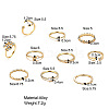 10Pcs Alloy with Crystal Rhinestone Finger Rings WG3531F-01-2