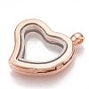 Alloy Magnetic Locket Pendants PALLOY-T052-13RG-2