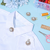 4Pcs Zinc Alloy & Rhinestone Cufflinks BUTT-PH0001-84B-4