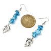 Synthetic Turquoise Chips Dangle Earring EJEW-JE05436-3