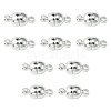 10Pcs Round Brass Magnetic Clasps with Loops KK-FS0001-34S-1