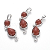 Natural Red Jasper Kitten Pendants G-J386-E04-1