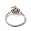 304 Stainless Steel Halloween Pumpkin Finger Ring for Women RJEW-K239-02P-2