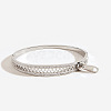 Zipper Shape 304 Stainless Steel and Crystal Rhinestone Cuff Bangles FS-WGD2D65-02-1