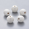 Painted Natural Wood Beehive European Beads WOOD-Q040-019A-B03-1