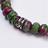 Natural Ruby in Zoisite Stretch Bracelets BJEW-JB03188-03-2