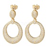 Rack Plating Brass Micro Pave Cubic Zirconia Dangle Stud Earrings EJEW-M230-19G-1