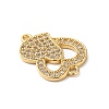 Rack Plating Brass Micro Pave Cubic Zirconia Connector Charms KK-O142-26G-3
