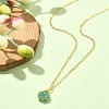 Clover Glass Pendant Necklace with Cable Chains NJEW-TA00087-4